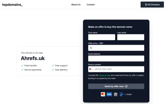 Screenshot of ahrefs.uk