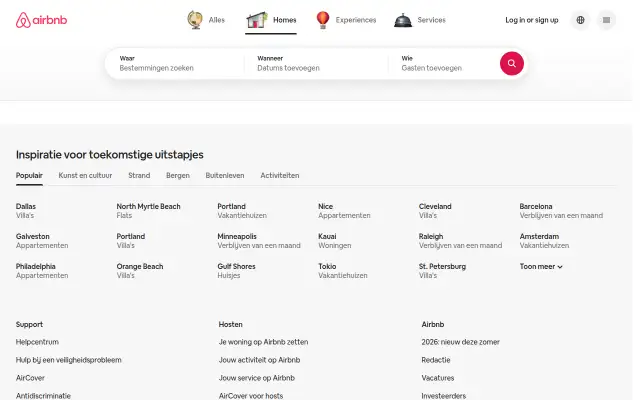 Screenshot of airbnb.nl