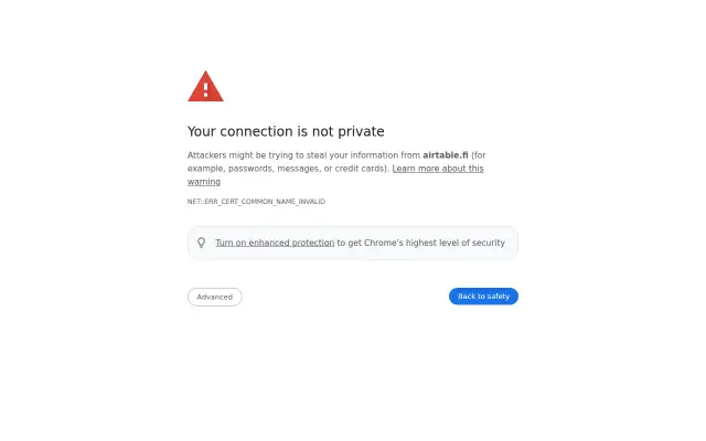 Screenshot of airtable.fi