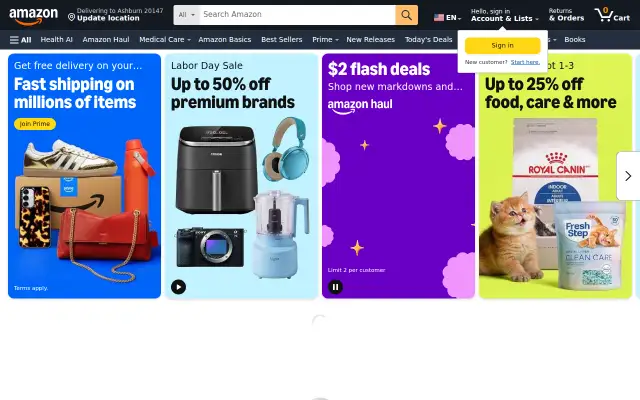 Screenshot of amazon.biz