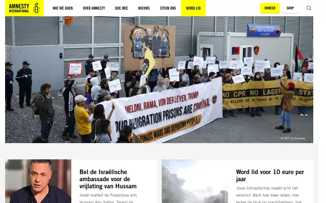 Screenshot of amnesty.nl