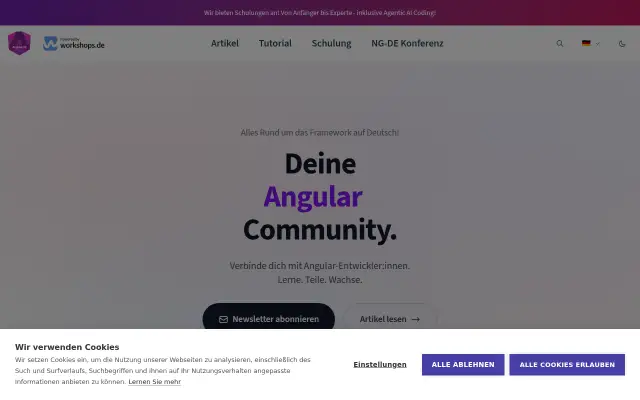 Screenshot of angular.de