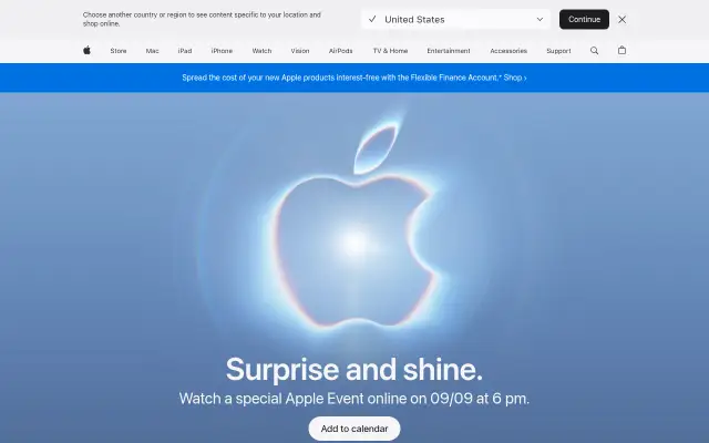 Screenshot of apple.co.uk