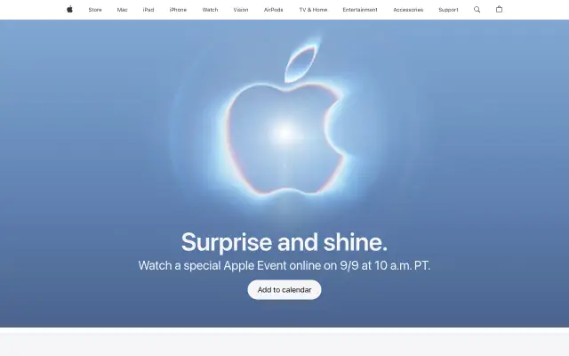 Screenshot of apple.eu