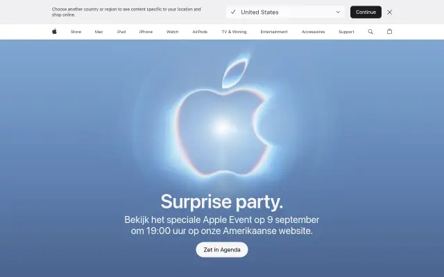 Screenshot of apple.nl