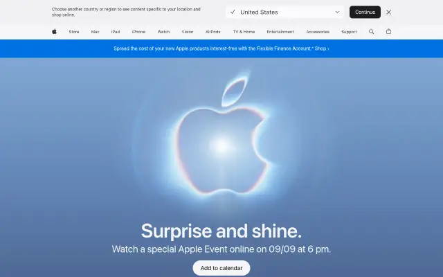 Screenshot of apple.uk