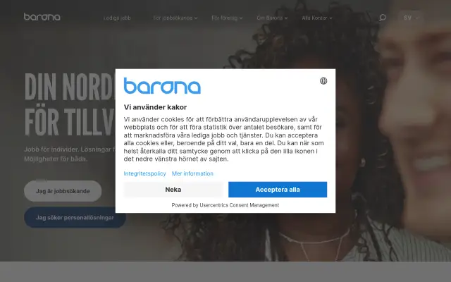 Screenshot of barona.se