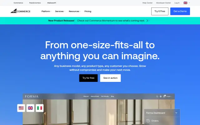 Screenshot of bigcommerce.eu
