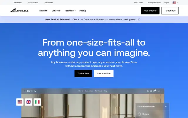 Screenshot of bigcommerce.fi