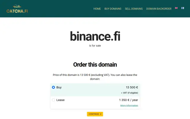 Screenshot of binance.fi