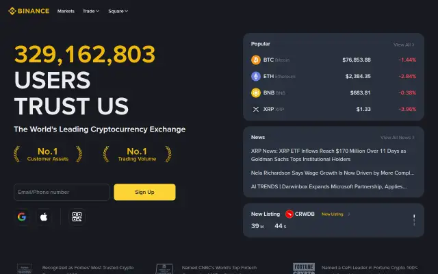 Screenshot of binance.info