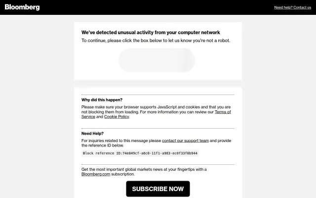 Screenshot of bloomberg.fr