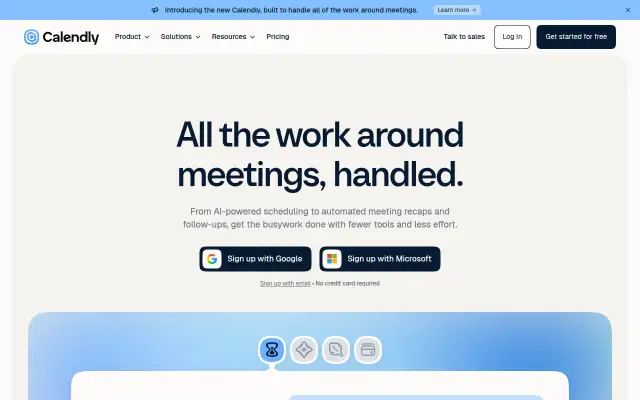 Screenshot of calendly.co