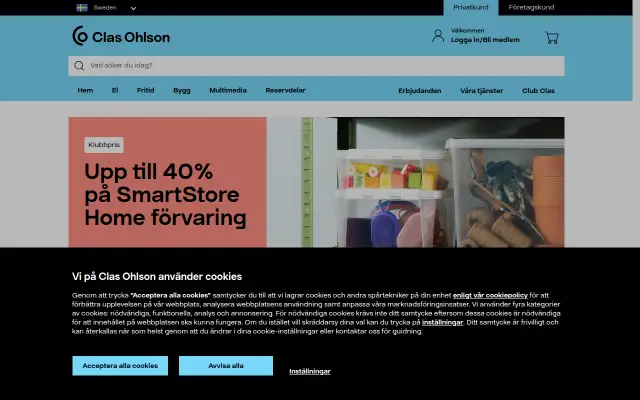 Screenshot of clasohlson.info