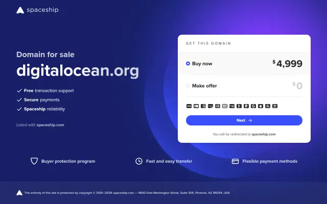 Screenshot of digitalocean.org