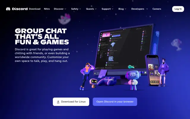 Screenshot of discord.co