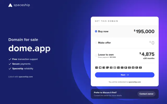Screenshot of dome.app