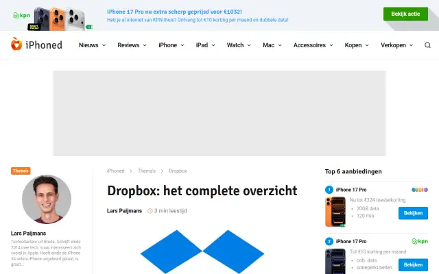 Screenshot of dropbox.nl