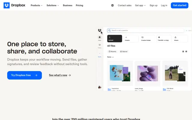 Screenshot of dropbox.us