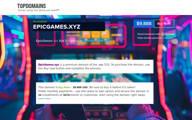 Screenshot of epicgames.xyz