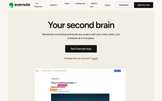Screenshot of evernote.co.uk