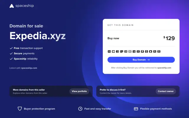 Screenshot of expedia.xyz
