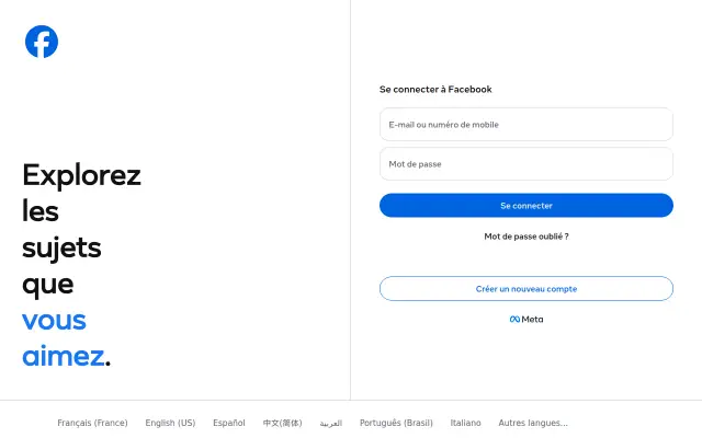 Screenshot of facebook.fr