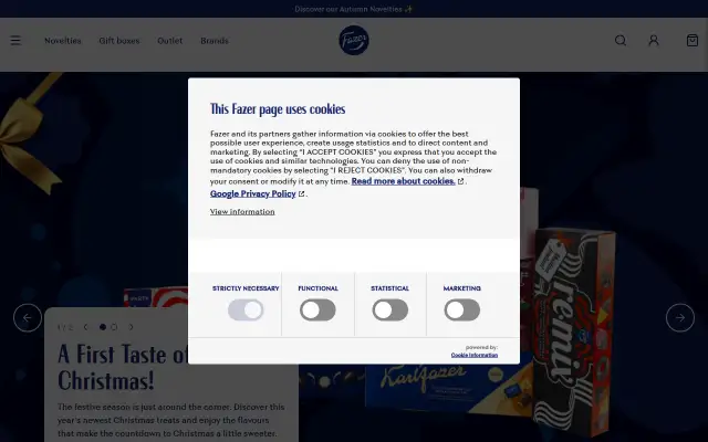 Screenshot of fazer.de