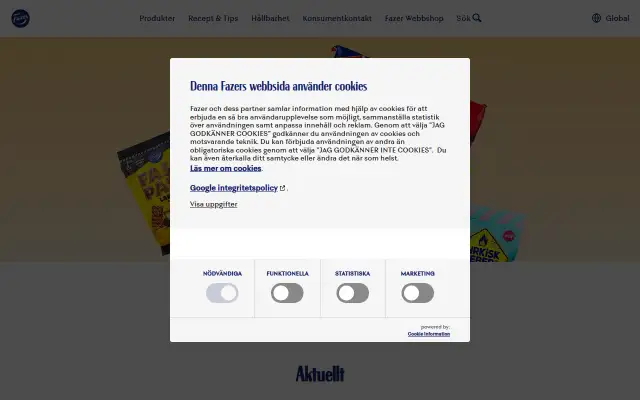 Screenshot of fazer.se