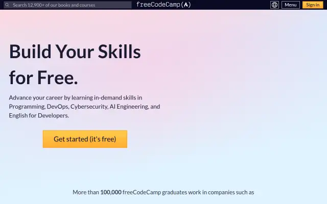Screenshot of freecodecamp.io