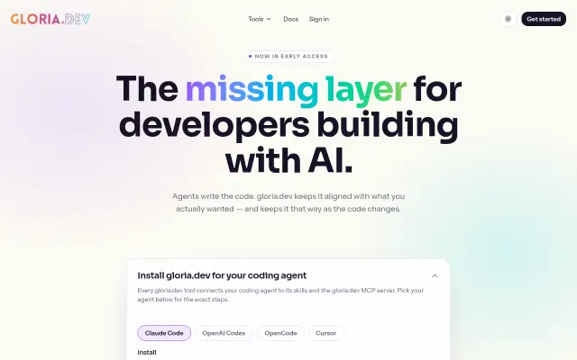 Screenshot of gloria.dev