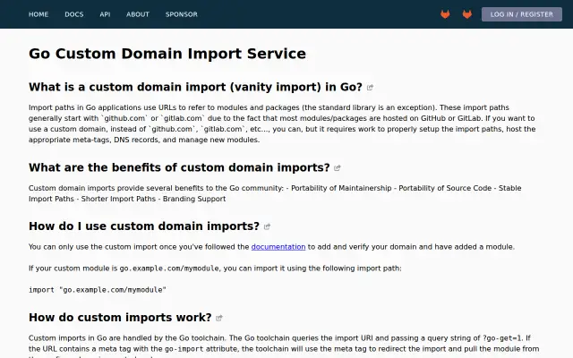Screenshot of golang.io