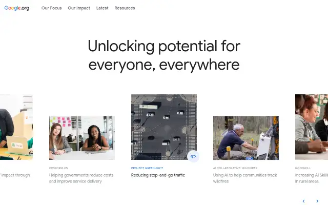 Screenshot of google.org