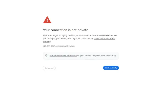 Screenshot of handelsbanken.eu