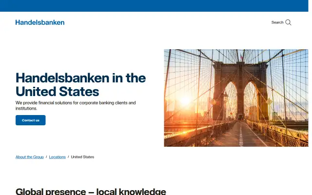 Screenshot of handelsbanken.us