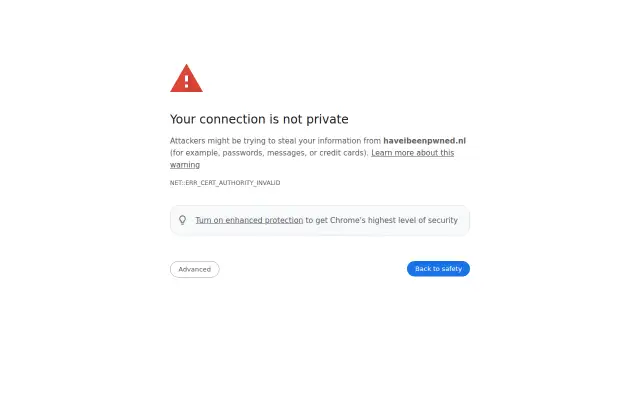Screenshot of haveibeenpwned.nl