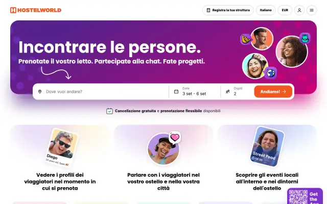 Screenshot of hostelworld.it