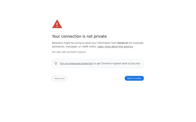 Screenshot of hover.nl