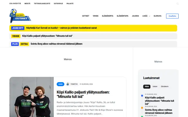 Screenshot of iltalehti.io