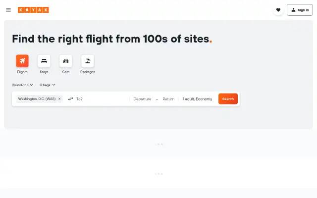 Screenshot of kayak.eu