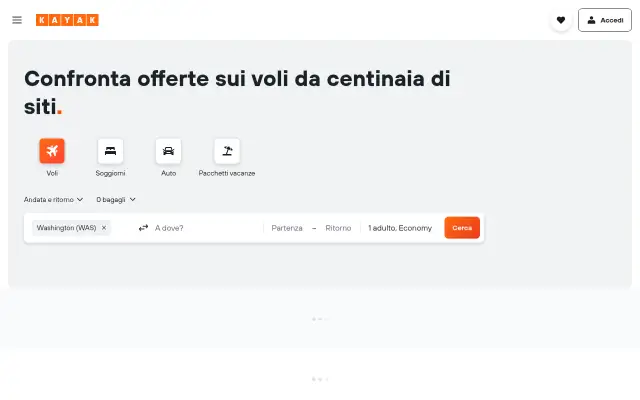 Screenshot of kayak.it