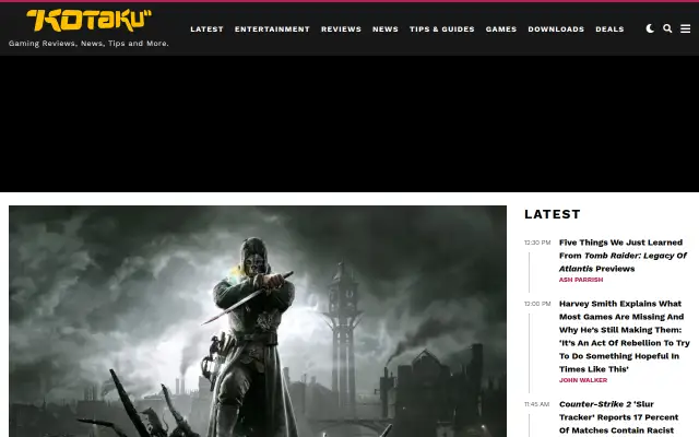 Screenshot of kotaku.ca
