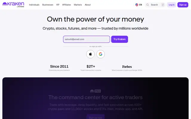 Screenshot of kraken.co