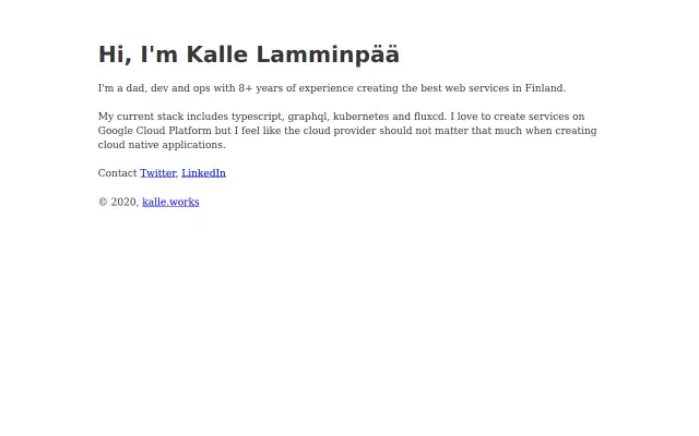 Screenshot of kubernetes.fi