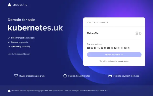Screenshot of kubernetes.uk
