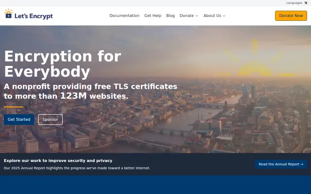 Screenshot of letsencrypt.com