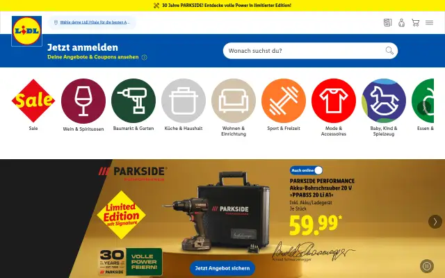 Screenshot of lidl.biz