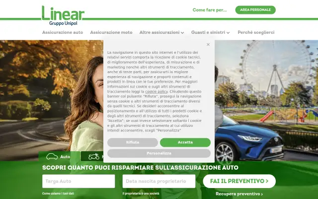 Screenshot of linear.it