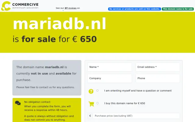 Screenshot of mariadb.nl
