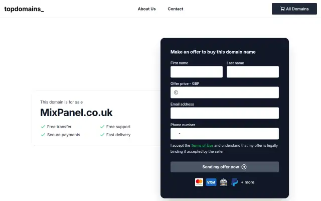 Screenshot of mixpanel.co.uk